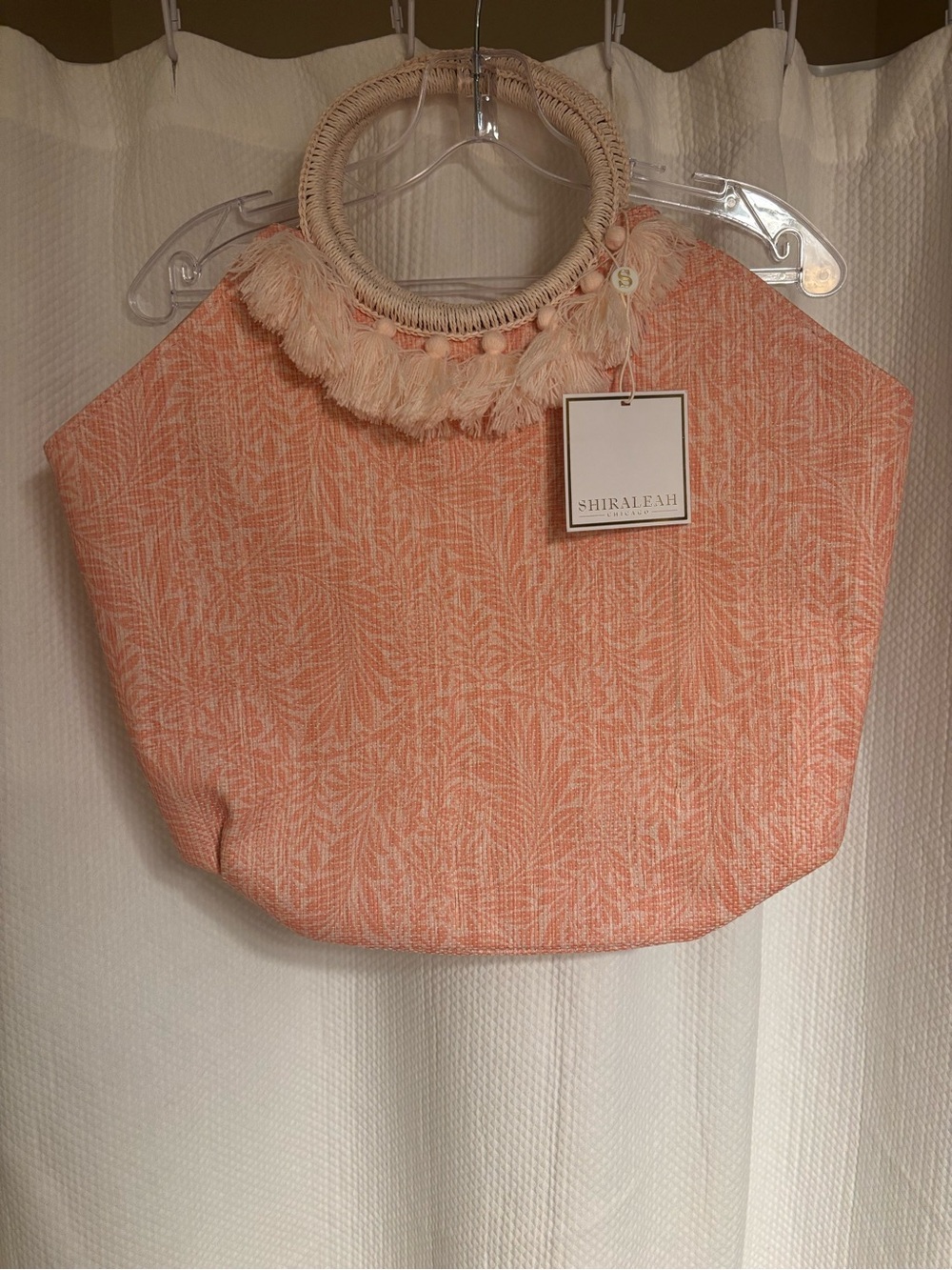 Shiraleah Coral Fringe Round-Handle Tote